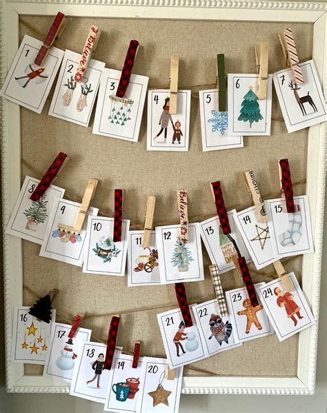 advent calendars numbers printable  activity cards