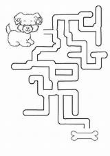 Maze Dog Bone Printable Mazes Color Help Find sketch template