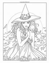 Coloring Halloween Pages Fantasy Gothic Fairy Witch Book Amazon Colouring Adults Selina A4 Awesome sketch template