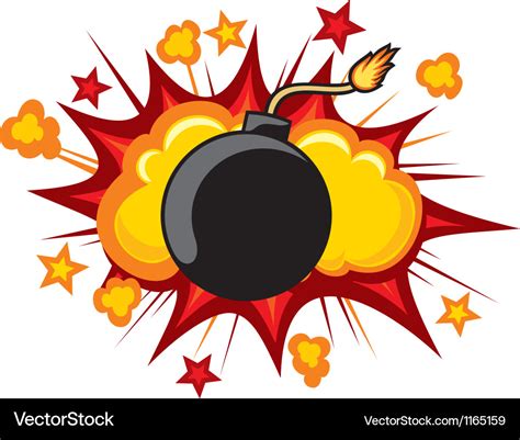 bomb starting  explode royalty  vector image
