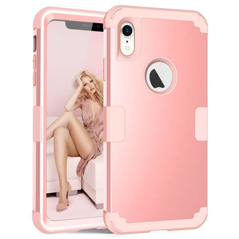 dropproof pc silicone case  iphone xr rose gold alexnldcom