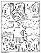 Clara Barton Classroomdoodles sketch template