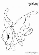Lumineon Coloring Pokemon Pages Printable Kids sketch template