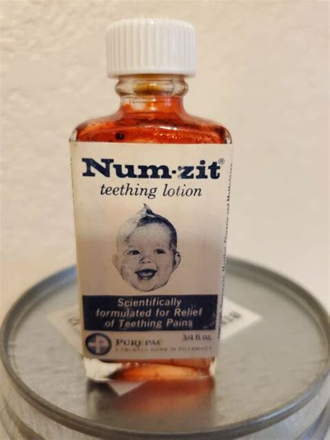 vintage num zit teething lotion baby pain relieved quickly safely