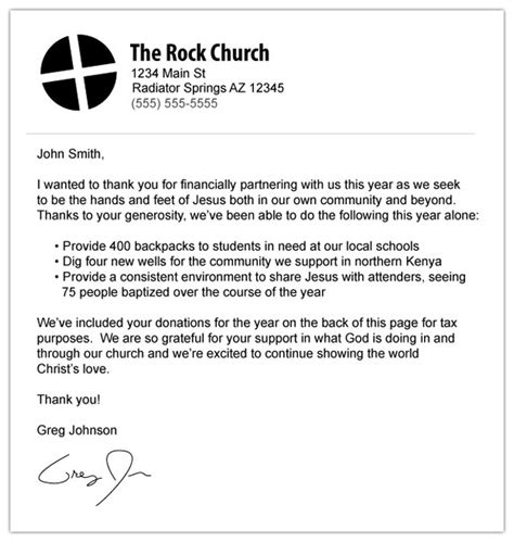 church donation letter  tax purposes template charlotte clergy