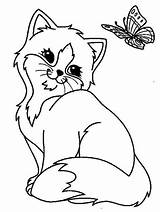 Coloring Pages Cute Cat Animal Eyes Big Kids Printable Colouring Animals Easy Cats Kittens Adults Kitten Acting Eyed Choose Board sketch template