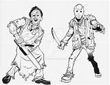 Jason Leatherface Myers Voorhees sketch template