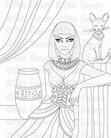 Cleopatra Coloring Digital Stamp Pages sketch template