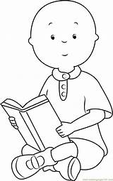Caillou Coloring Pages Book Reading Printable Color Getdrawings Coloringpages101 sketch template