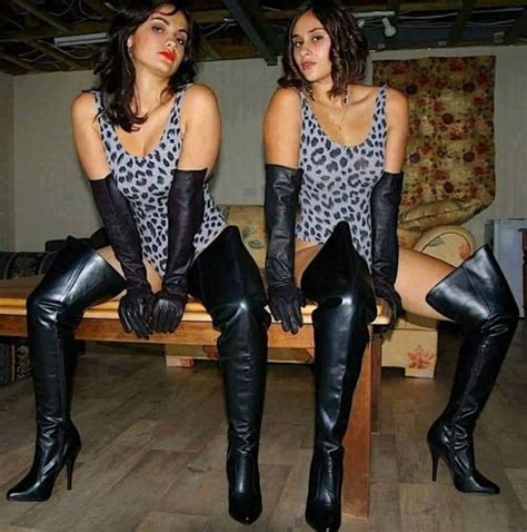 Bootstrut Barbara And Sister In Black Leather Thigh Boots