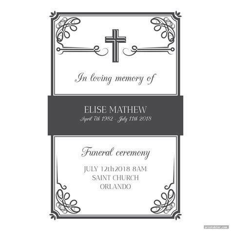funeral cards printable gridgitcom
