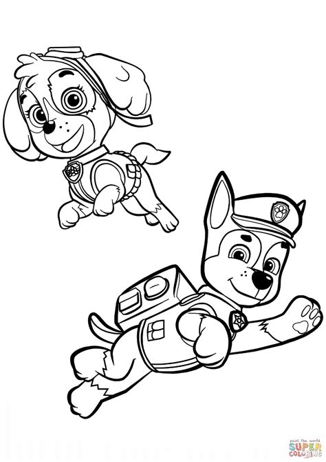 paw patrol sky coloring sheets pages sketch coloring page