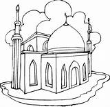 Mosque Coloring sketch template