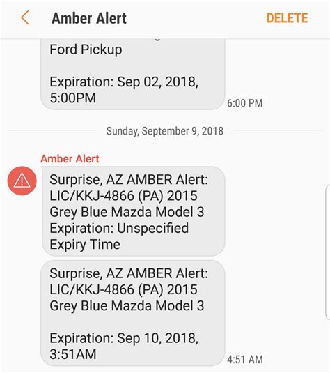 turn  amber alerts android