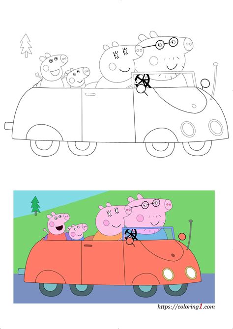 peppa pig car coloring pages   coloring sheets