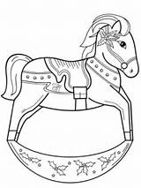 Horse Christmas Coloring Rocking Pages Printable Animals Drawing Cartoon Color Supercoloring Categories Horses Getdrawings sketch template