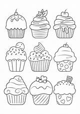 Coloring Pages Cupcake Printable Cute Dessert Choose Board Easy Malvorlagen Kids Sheets sketch template