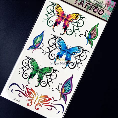 sexy butterfly henna temporary tattoo sticker for women arm shoulder