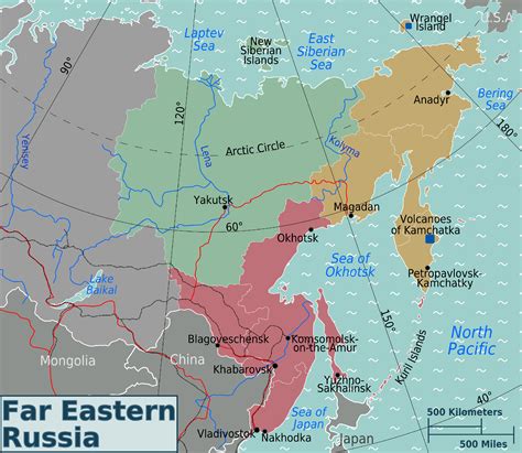 russian  east regions map mapsofnet