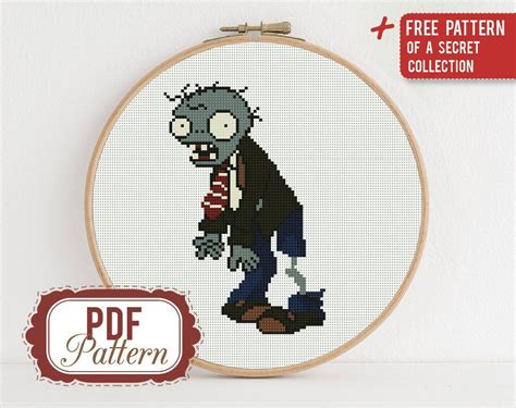 cross stitch pattern basic zombie cross stitch pattern plants vs