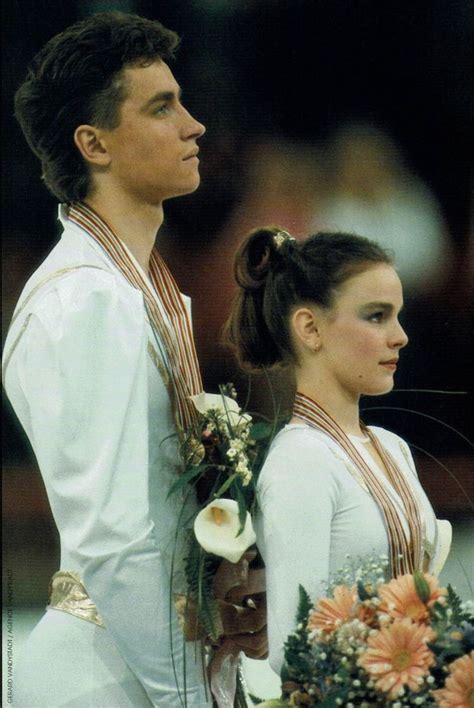 ekaterina gordeeva and sergei grinkov 1st during the medal award