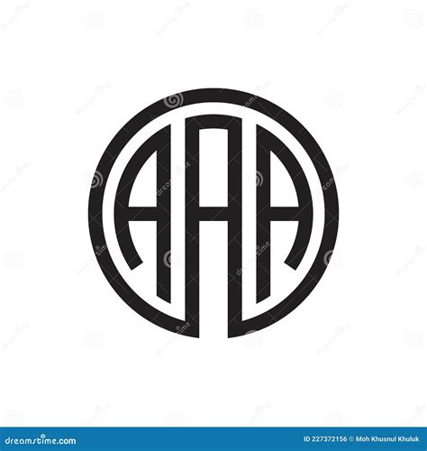 initial  letter logo circle aaa black outline stroke stock vector