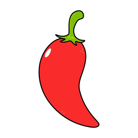 cute funny chili pepper character vector hand drawn traditional