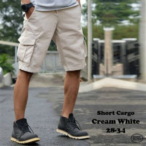 Jual Celana Kargo Pendek Krem Muda Cream Short Cargo Gunung Outdoor