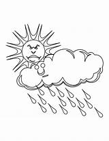 Coloring Pages Clouds Cloud Library Clipart Rain sketch template