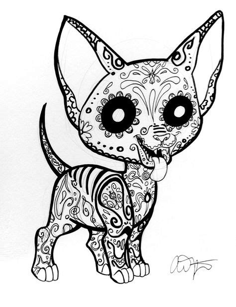 day   dead coloring pages dogs dibujo  de muertos paginas