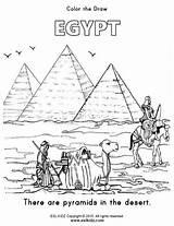 Coloring Pyramid Egypt Pyramids sketch template