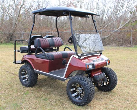 club car ds  passenger golf cart lifted burgundy golf cart  shipping  sale  united