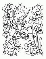 Pages Coloring Flower Garden Library Clipart Colouring Spring sketch template