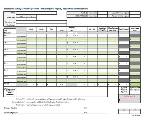 printable expense report sheet