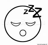 Coloring Sleepy Face Emoji Pages Sleep Printable Color Print Book sketch template