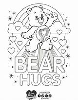 Rainbow Heart Pages Care Coloring Hug Bears Bezoeken sketch template