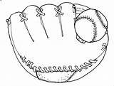 Baseball Clipart Glove Mitt Softball Drawing Outline Ball Bat Clip Cliparts Library Getdrawings Wikiclipart sketch template