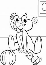 Panther Pink Coloring Pages Cartoon Print Color Kids Gif sketch template