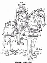 Coloring Pages Knights Knight Adult Horse Medieval Castles Realistic Color Printable Books Colouring Book Boys Coloriages Enfants Drawings Colorful Sheets sketch template