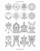 Tibetan Symbols Motifs Buddhist Auspicious Tibet Buddhism sketch template
