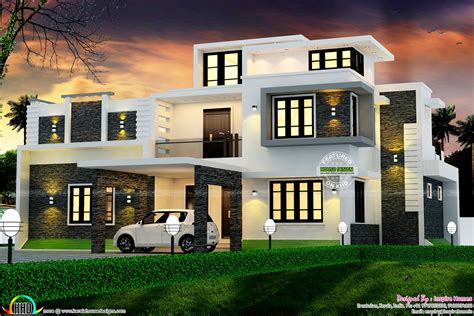 modern box type  sq ft home kerala home design  floor plans  dream houses