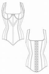 Corset Drawing Ralph Pink Line Pattern Drawings Illustration Fashion Burlesque Myshopify Flat Dress Sewing Sketches Leather Eva sketch template