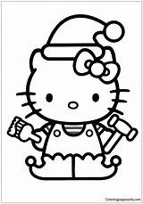Kitty Hello Coloring Christmas Pages Kids Sheets Color Printable Hat Print Colouring Wallpapers9 Wearing Books Getcolorings Draw Characters Coloringpagesonly sketch template