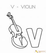 Coloring Violin Letter Pages Alphabet Through Sheet Popular Kids Date sketch template