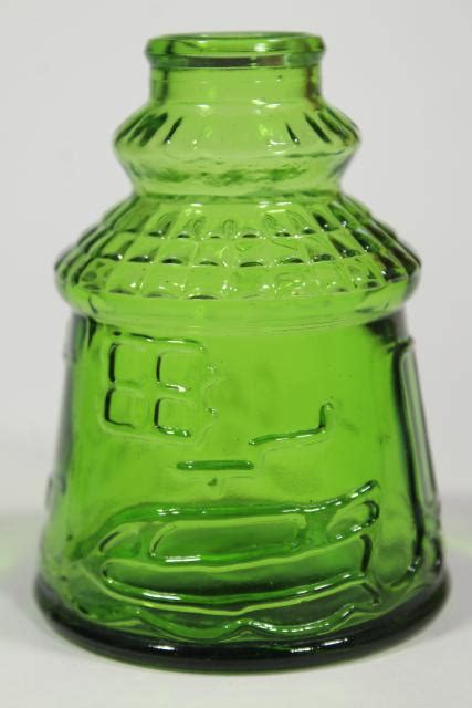 Vintage Wheaton Bottles Green Glass Reproduction Flasks Mini Bottle