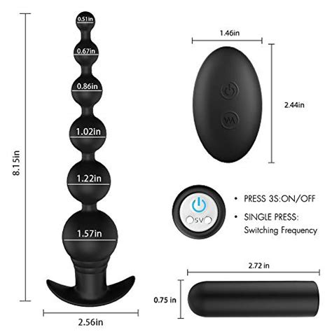 maison market vibrating anal beads butt plug with remote control