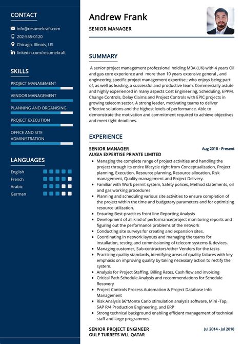 senior manager cv    resumekraft