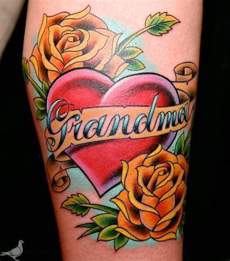 color grandma memorial tattoo by durb tattoonow