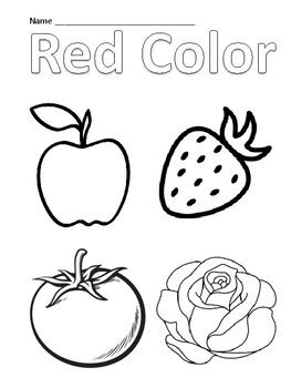 red coloring activity  refine montessori tpt