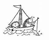Penny Cards Stamps Boat Hedgehog Hedgehogs Voilier Dans Stamp Un Digital sketch template